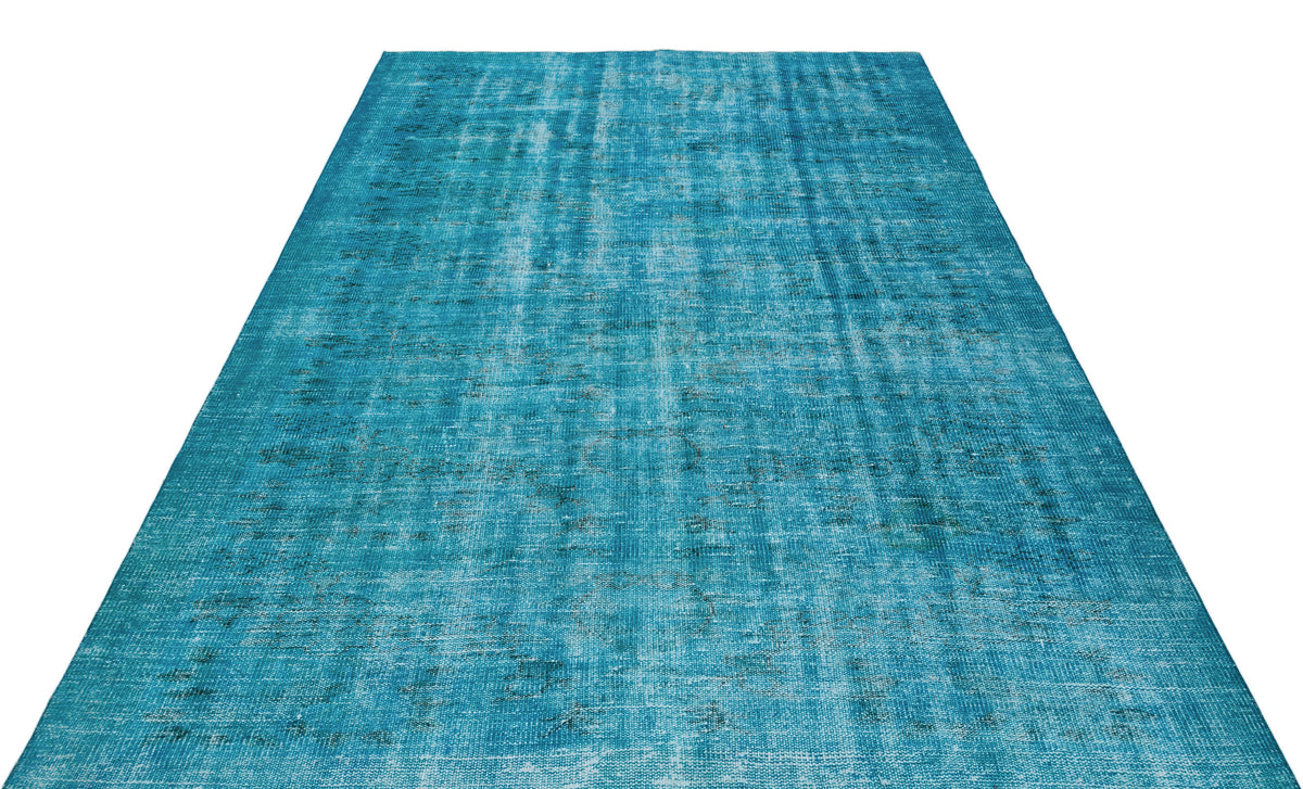 Turquoise  Over Dyed Vintage Rug 6&#39;0&#39;&#39; x 8&#39;10&#39;&#39; ft 184 x 270 cm