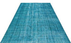 Turquoise  Over Dyed Vintage Rug 6'0'' x 8'10'' ft 184 x 270 cm