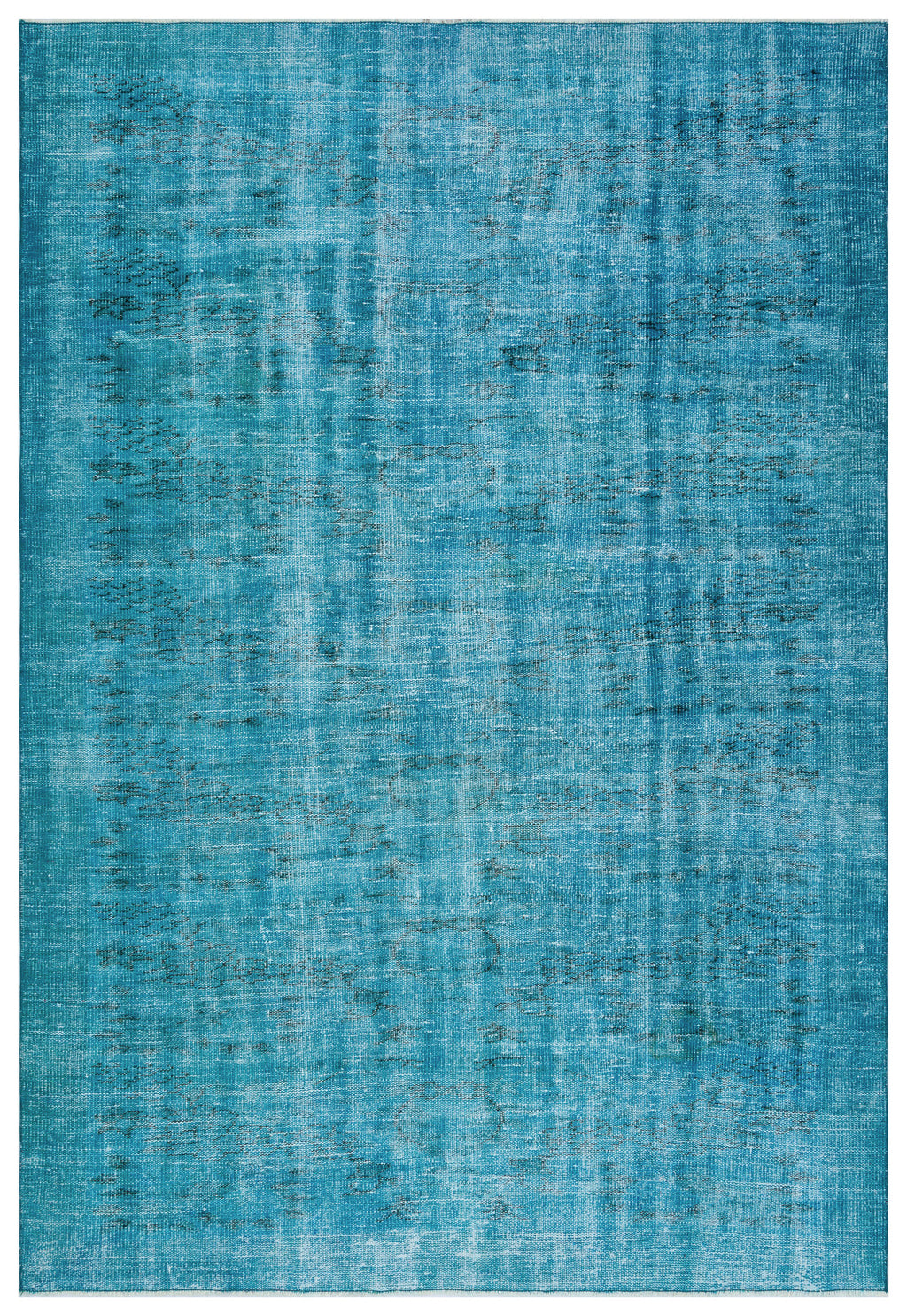 Turquoise  Over Dyed Vintage Rug 6'0'' x 8'10'' ft 184 x 270 cm