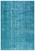 Turquoise  Over Dyed Vintage Rug 6'0'' x 8'10'' ft 184 x 270 cm