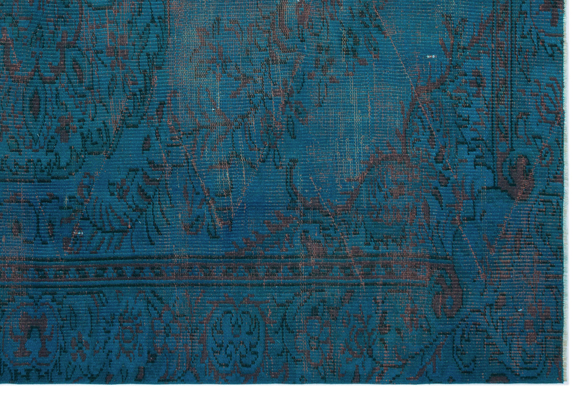 Turquoise  Over Dyed Vintage Rug 5&#39;2&#39;&#39; x 7&#39;9&#39;&#39; ft 158 x 235 cm