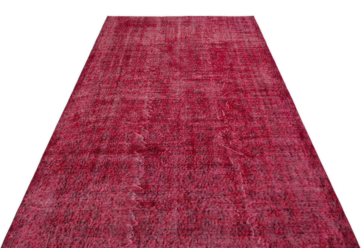 Red Over Dyed Vintage Rug 5&#39;0&#39;&#39; x 8&#39;4&#39;&#39; ft 153 x 255 cm