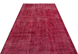 Red Over Dyed Vintage Rug 5'0'' x 8'4'' ft 153 x 255 cm