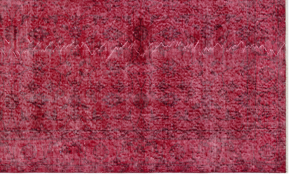 Red Over Dyed Vintage Rug 5'0'' x 8'4'' ft 153 x 255 cm