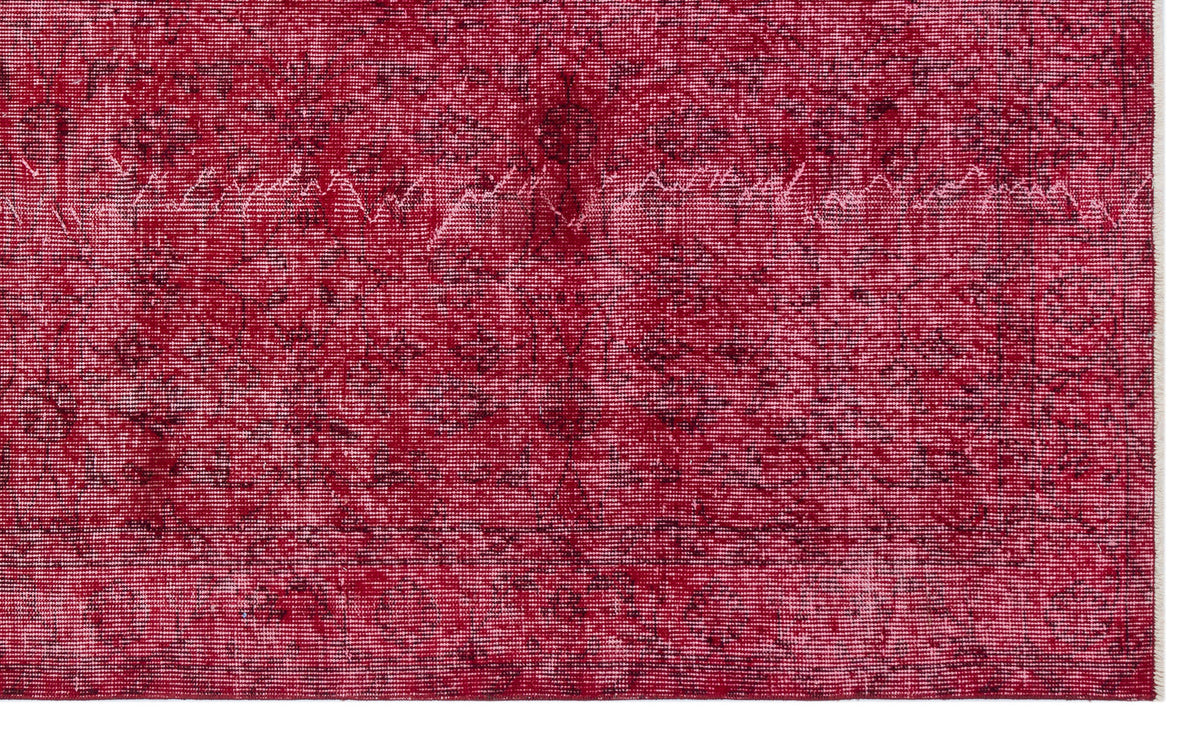 Red Over Dyed Vintage Rug 5&#39;0&#39;&#39; x 8&#39;4&#39;&#39; ft 153 x 255 cm