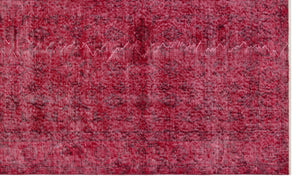 Red Over Dyed Vintage Rug 5'0'' x 8'4'' ft 153 x 255 cm