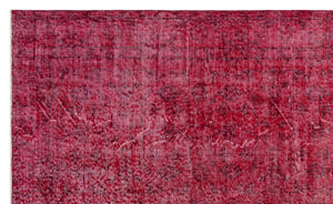 Red Over Dyed Vintage Rug 5'0'' x 8'4'' ft 153 x 255 cm