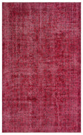 Red Over Dyed Vintage Rug 5'0'' x 8'4'' ft 153 x 255 cm