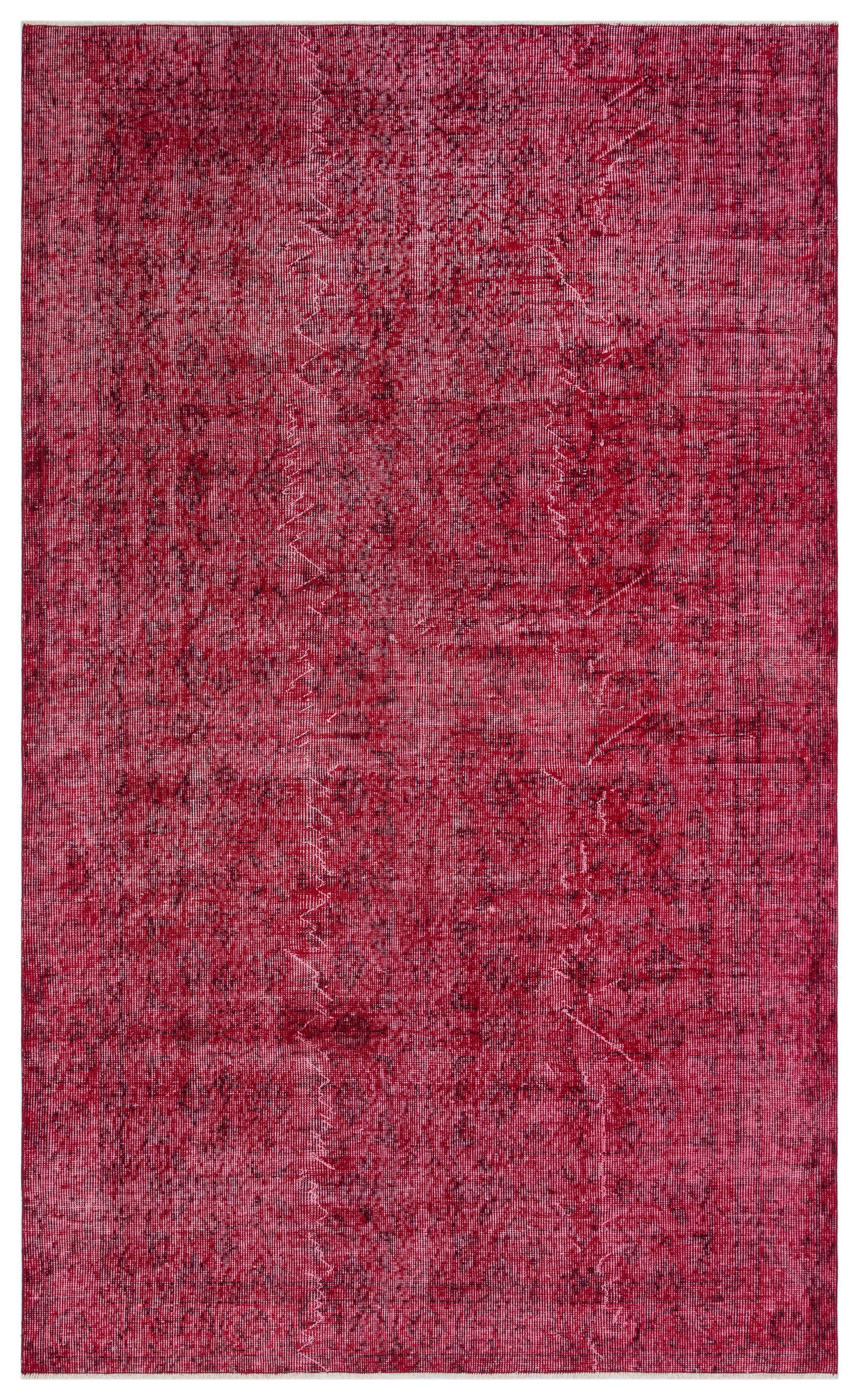 Red Over Dyed Vintage Rug 5'0'' x 8'4'' ft 153 x 255 cm