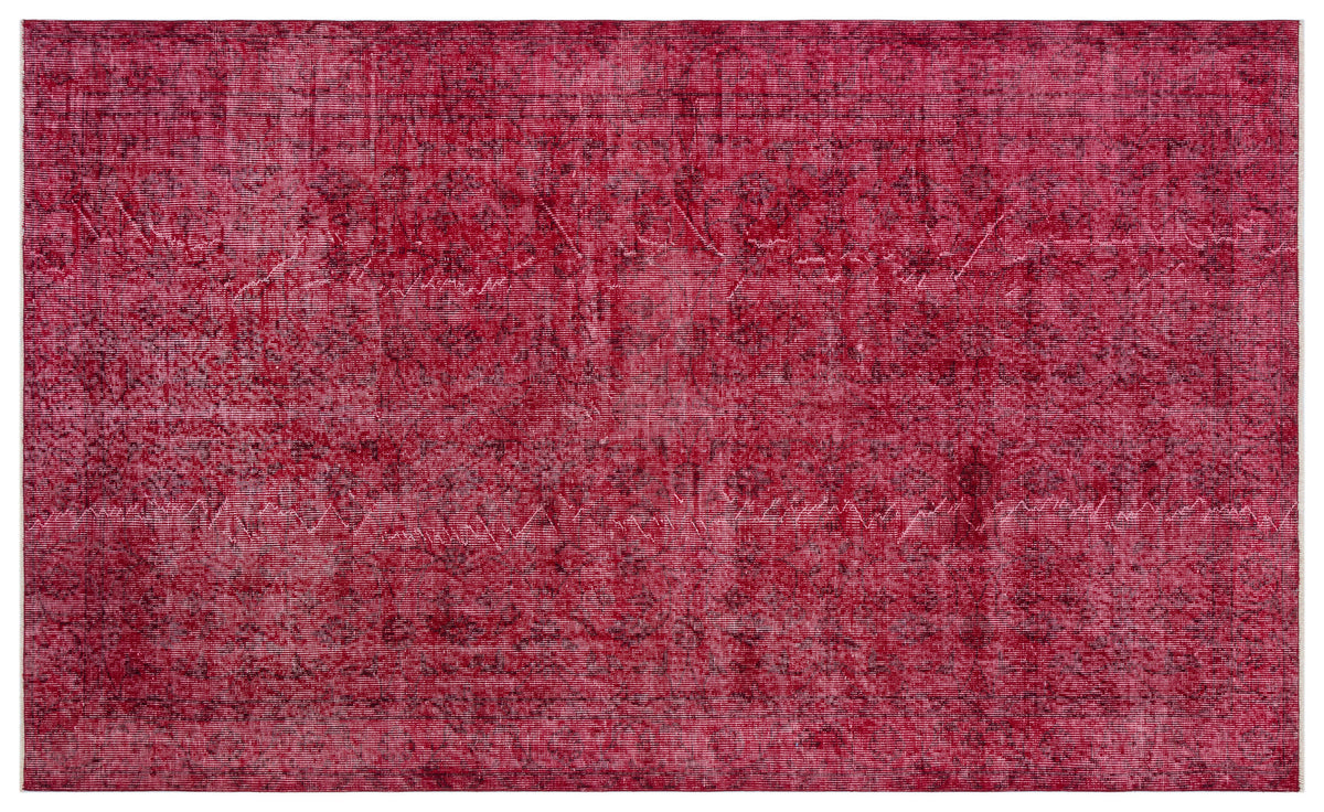 Red Over Dyed Vintage Rug 5&#39;0&#39;&#39; x 8&#39;4&#39;&#39; ft 153 x 255 cm