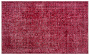 Red Over Dyed Vintage Rug 5'0'' x 8'4'' ft 153 x 255 cm