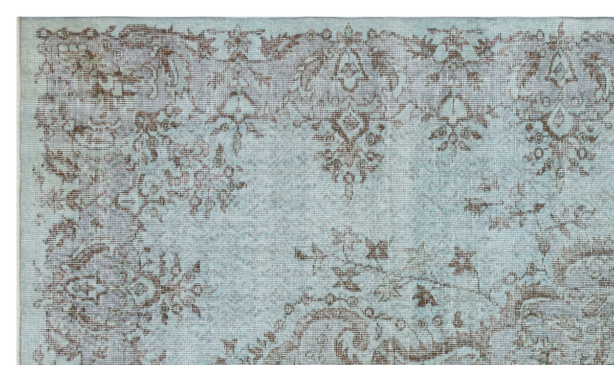 Blue Over Dyed Vintage Rug 5&#39;5&#39;&#39; x 9&#39;2&#39;&#39; ft 165 x 280 cm