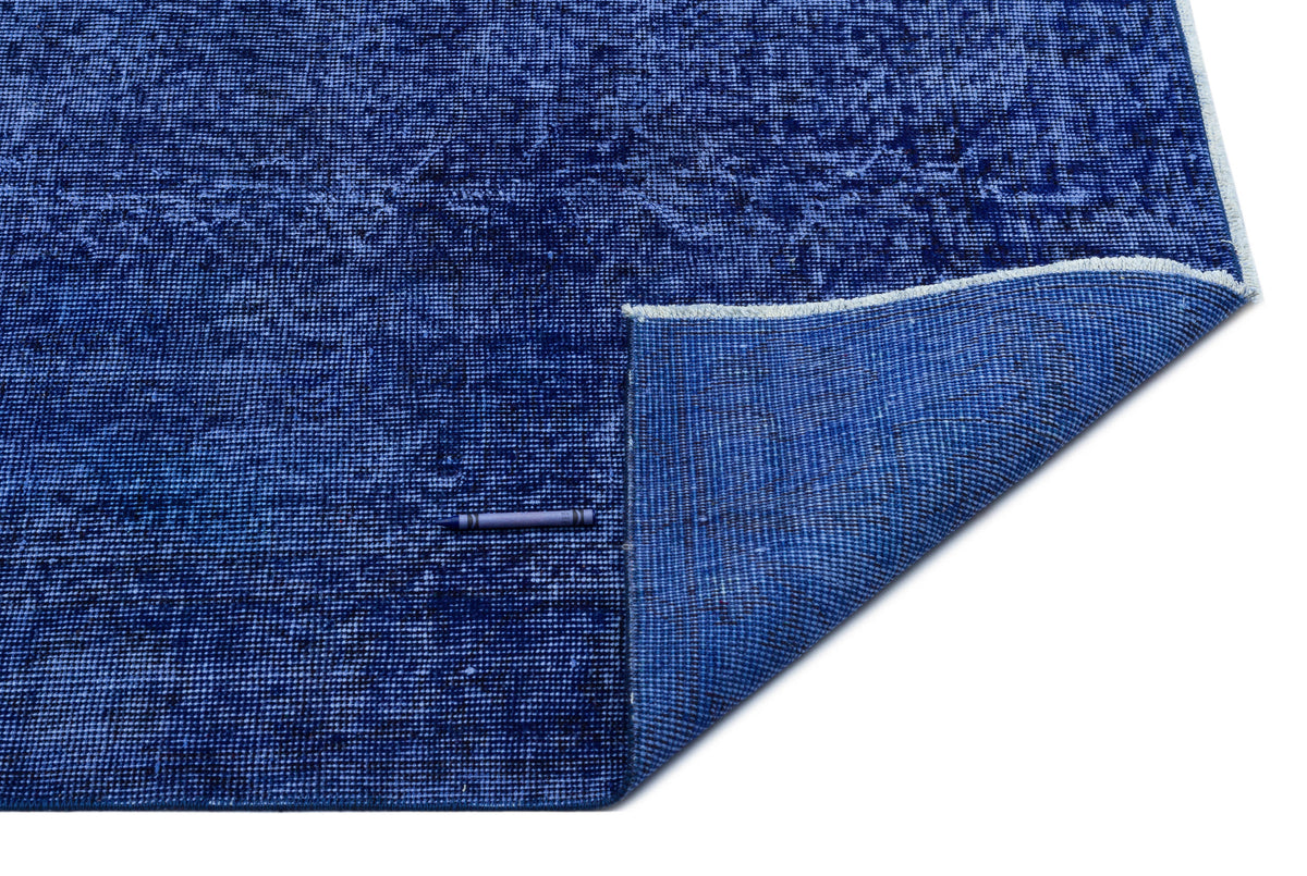 Blue Over Dyed Vintage Rug 5&#39;6&#39;&#39; x 8&#39;8&#39;&#39; ft 168 x 263 cm