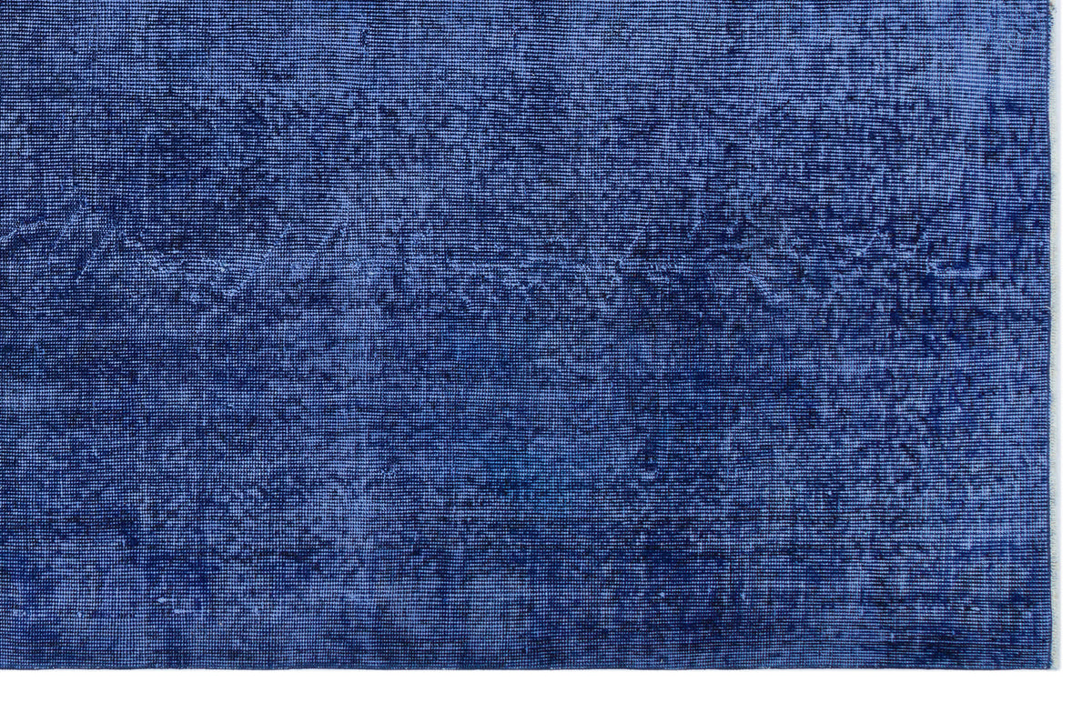 Blue Over Dyed Vintage Rug 5&#39;6&#39;&#39; x 8&#39;8&#39;&#39; ft 168 x 263 cm