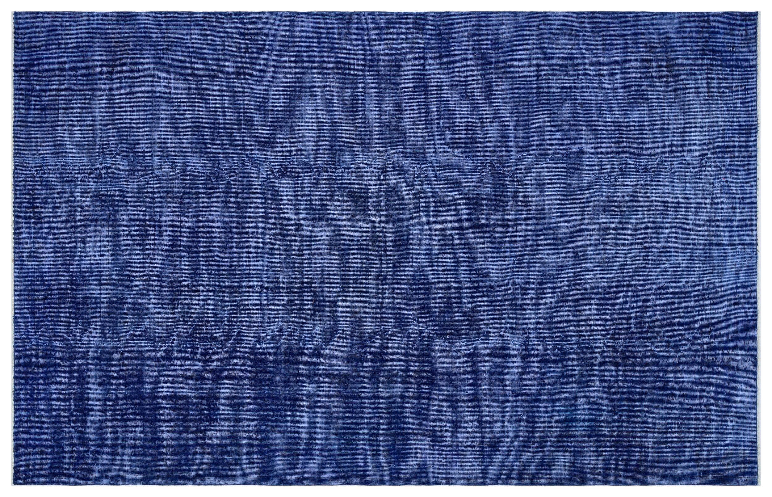 Blue Over Dyed Vintage Rug 5'6'' x 8'8'' ft 168 x 263 cm
