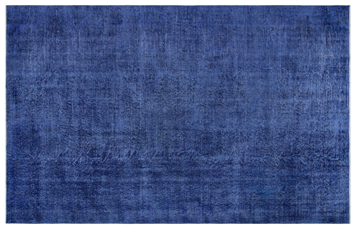 Blue Over Dyed Vintage Rug 5&#39;6&#39;&#39; x 8&#39;8&#39;&#39; ft 168 x 263 cm