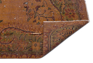 Brown Over Dyed Vintage Rug 5'12'' x 9'9'' ft 182 x 297 cm
