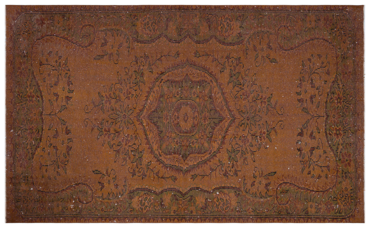 Brown Over Dyed Vintage Rug 5&#39;12&#39;&#39; x 9&#39;9&#39;&#39; ft 182 x 297 cm