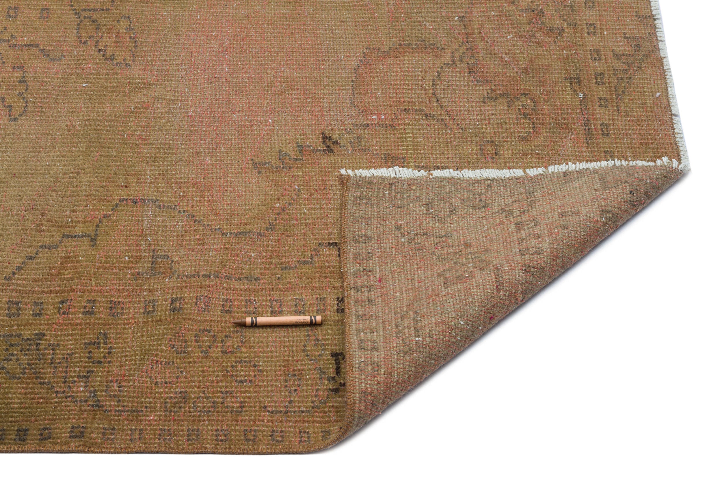 Brown Over Dyed Vintage Rug 5'9'' x 9'2'' ft 174 x 279 cm