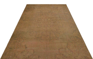 Brown Over Dyed Vintage Rug 5'9'' x 9'2'' ft 174 x 279 cm