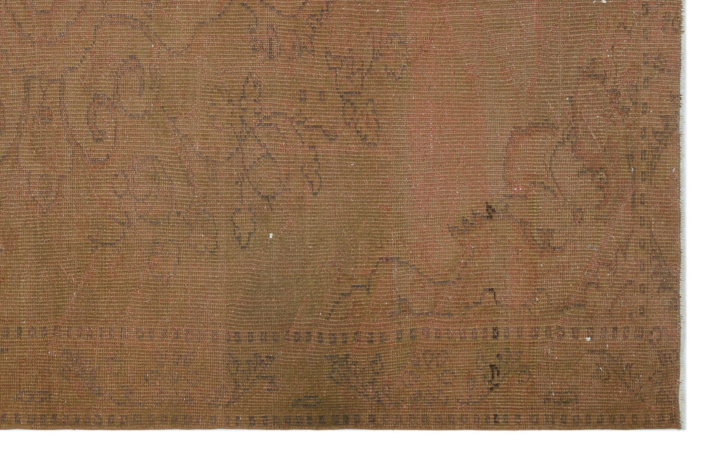 Brown Over Dyed Vintage Rug 5'9'' x 9'2'' ft 174 x 279 cm