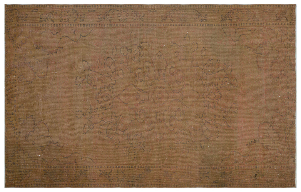 Brown Over Dyed Vintage Rug 5'9'' x 9'2'' ft 174 x 279 cm