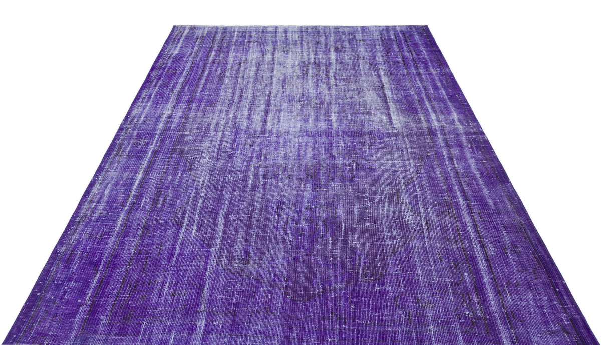 Purple Over Dyed Vintage Rug 5&#39;12&#39;&#39; x 8&#39;5&#39;&#39; ft 182 x 257 cm