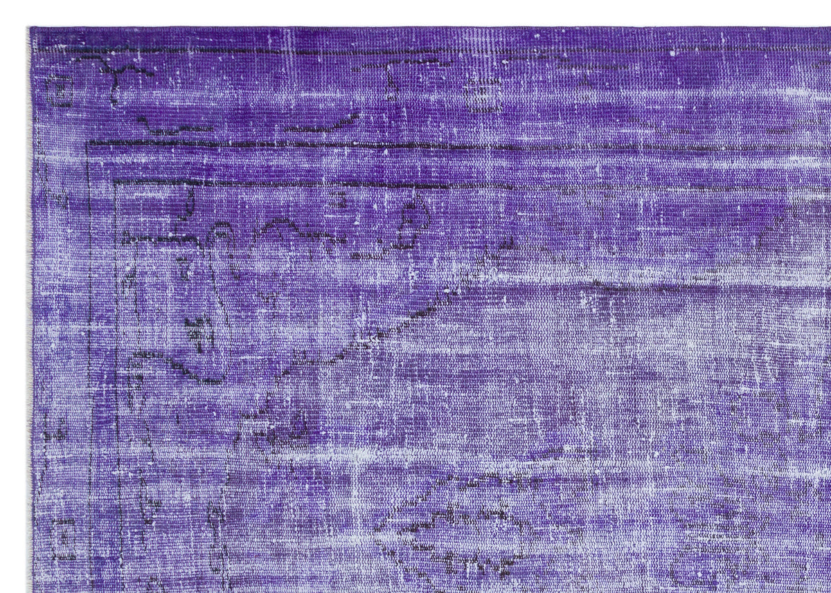 Purple Over Dyed Vintage Rug 5&#39;12&#39;&#39; x 8&#39;5&#39;&#39; ft 182 x 257 cm