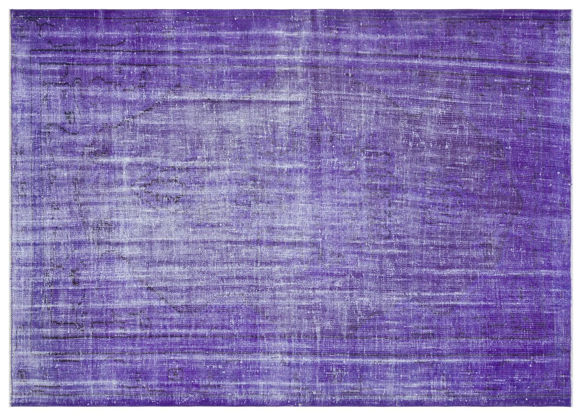 Purple Over Dyed Vintage Rug 5&#39;12&#39;&#39; x 8&#39;5&#39;&#39; ft 182 x 257 cm