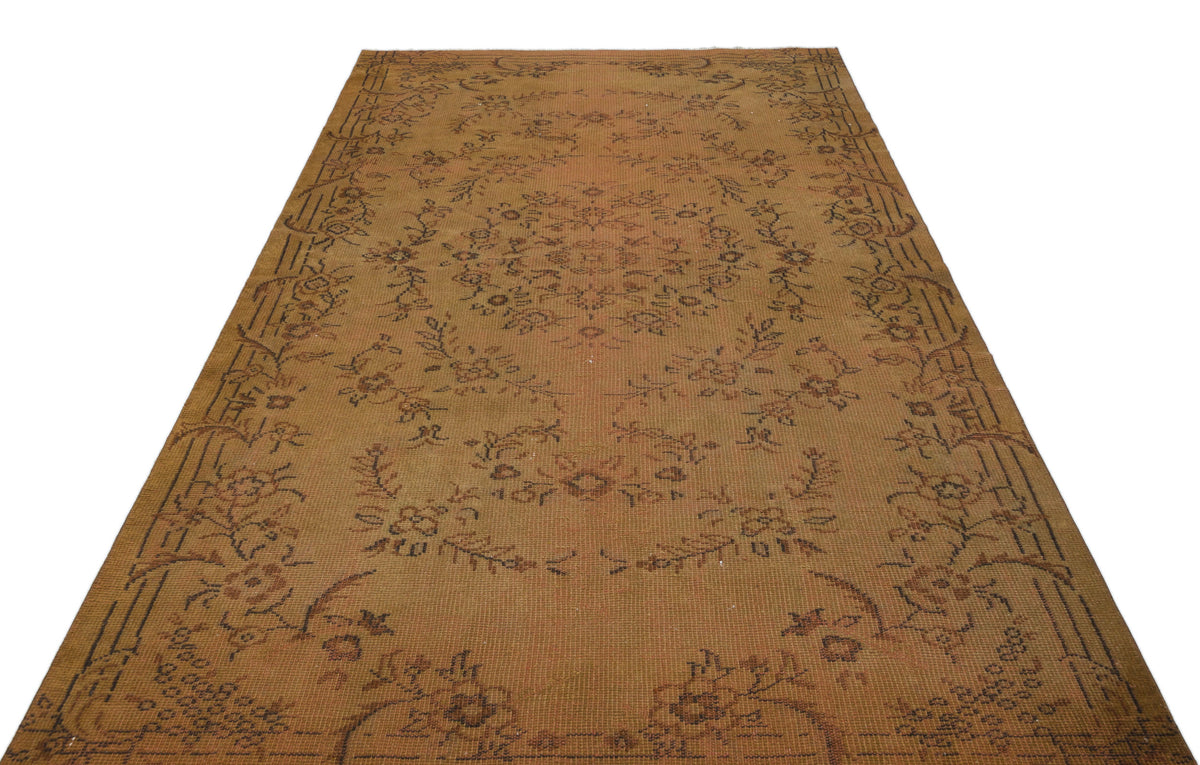 Brown Over Dyed Vintage Rug 5&#39;7&#39;&#39; x 9&#39;1&#39;&#39; ft 170 x 276 cm