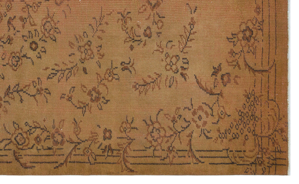 Brown Over Dyed Vintage Rug 5'7'' x 9'1'' ft 170 x 276 cm