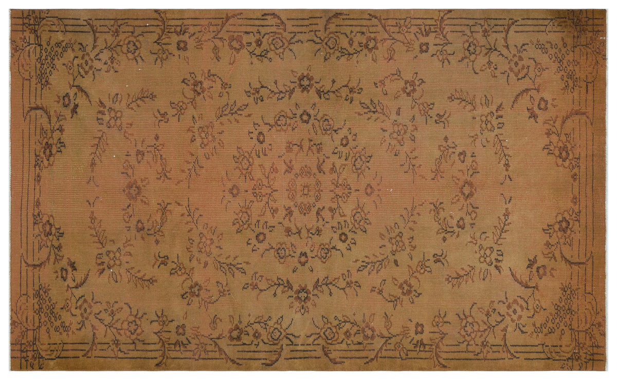 Brown Over Dyed Vintage Rug 5&#39;7&#39;&#39; x 9&#39;1&#39;&#39; ft 170 x 276 cm