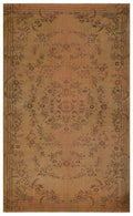 Brown Over Dyed Vintage Rug 5'7'' x 9'1'' ft 170 x 276 cm