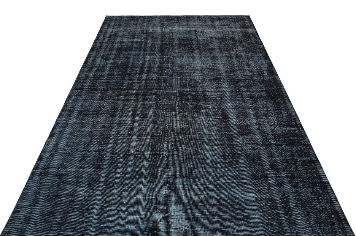 Black Over Dyed Vintage Rug 5&#39;5&#39;&#39; x 9&#39;3&#39;&#39; ft 165 x 281 cm