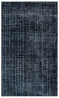 Black Over Dyed Vintage Rug 5'5'' x 9'3'' ft 165 x 281 cm