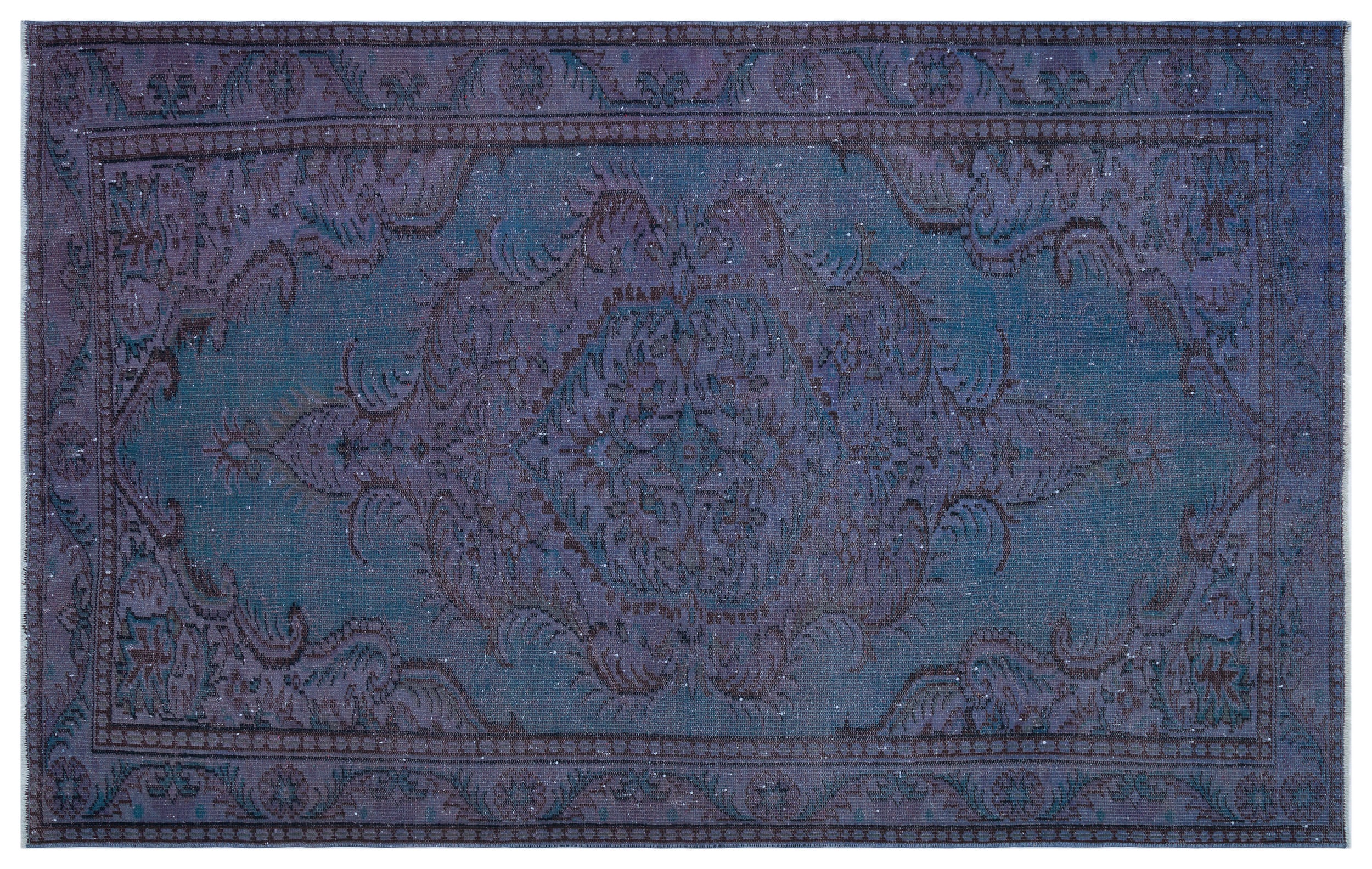 Retro Over Dyed Vintage Rug 5'3'' x 8'6'' ft 160 x 260 cm