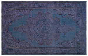 Retro Over Dyed Vintage Rug 5'3'' x 8'6'' ft 160 x 260 cm