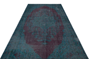 Retro Over Dyed Vintage Rug 5'6'' x 9'8'' ft 168 x 295 cm