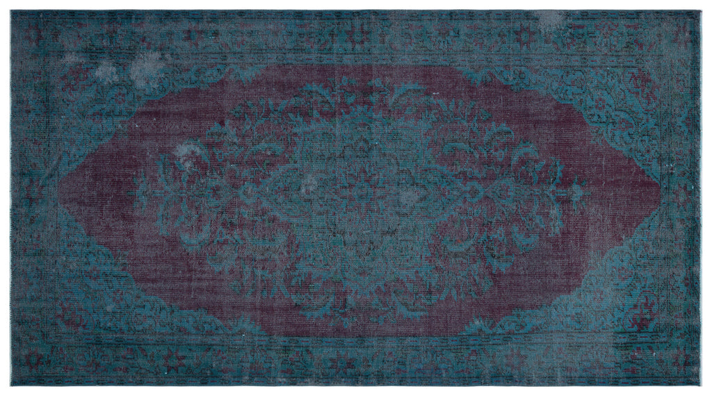 Retro Over Dyed Vintage Rug 5'6'' x 9'8'' ft 168 x 295 cm
