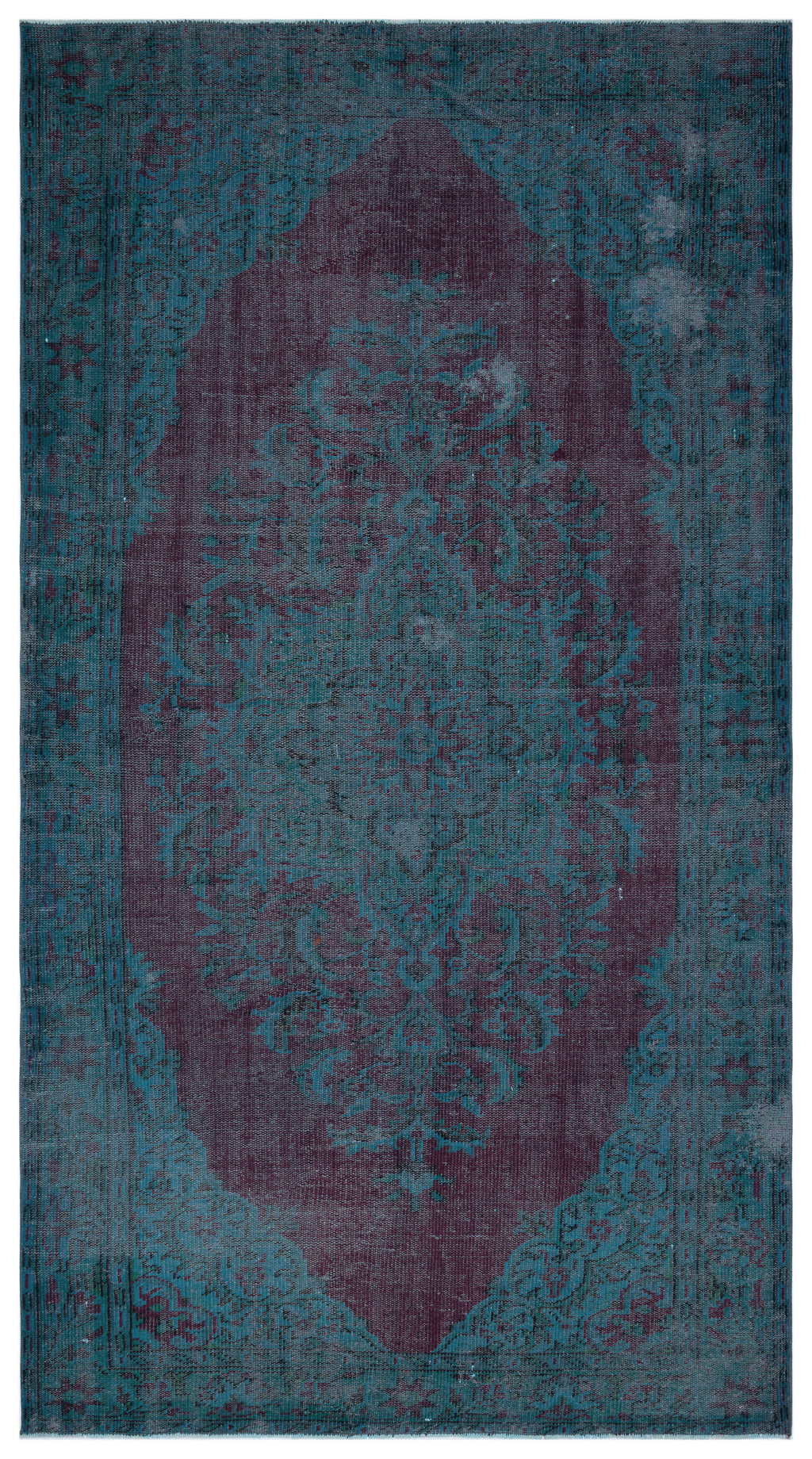 Retro Over Dyed Vintage Rug 5'6'' x 9'8'' ft 168 x 295 cm