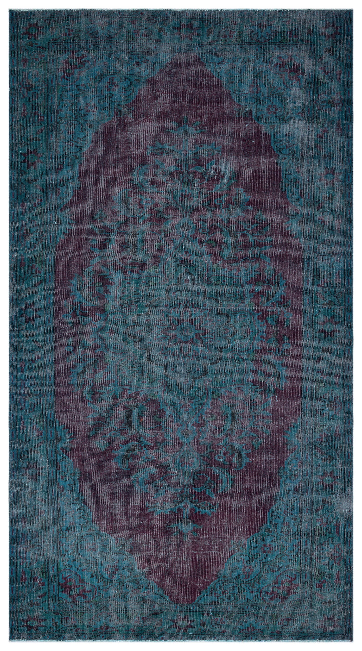 Retro Over Dyed Vintage Rug 5'6'' x 9'8'' ft 168 x 295 cm