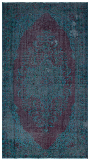 Retro Over Dyed Vintage Rug 5'6'' x 9'8'' ft 168 x 295 cm