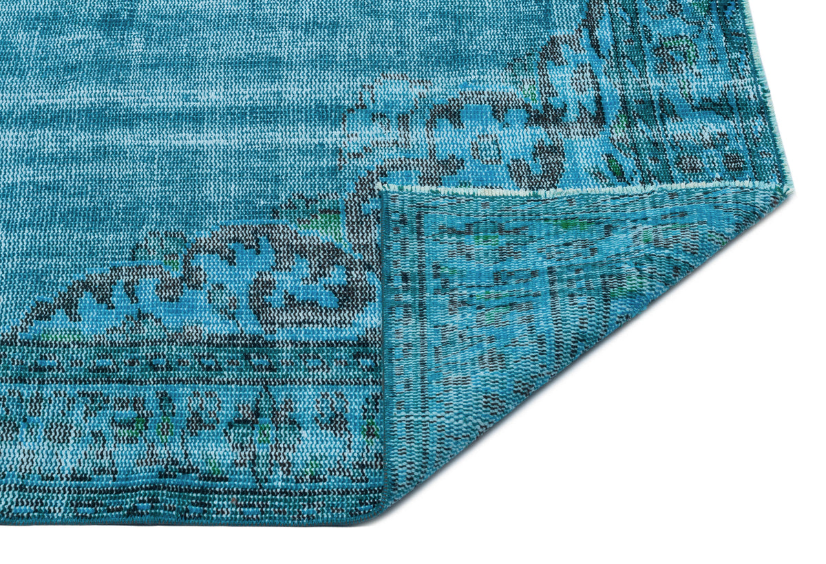 Turquoise  Over Dyed Vintage Rug 5&#39;9&#39;&#39; x 9&#39;8&#39;&#39; ft 176 x 295 cm
