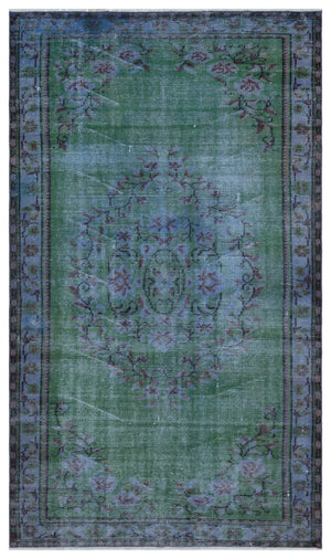 Retro Over Dyed Vintage Rug 4'9'' x 8'3'' ft 146 x 251 cm