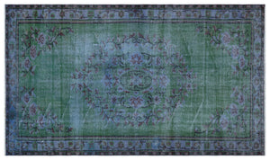 Retro Over Dyed Vintage Rug 4'9'' x 8'3'' ft 146 x 251 cm