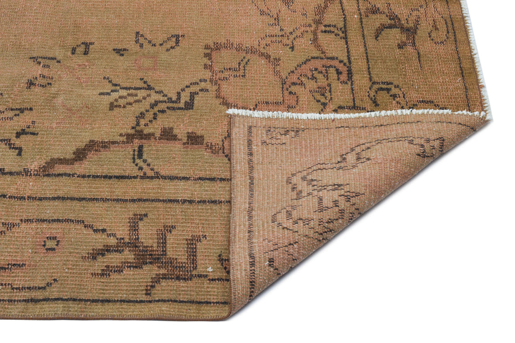 Brown Over Dyed Vintage Rug 5'5'' x 9'8'' ft 164 x 294 cm