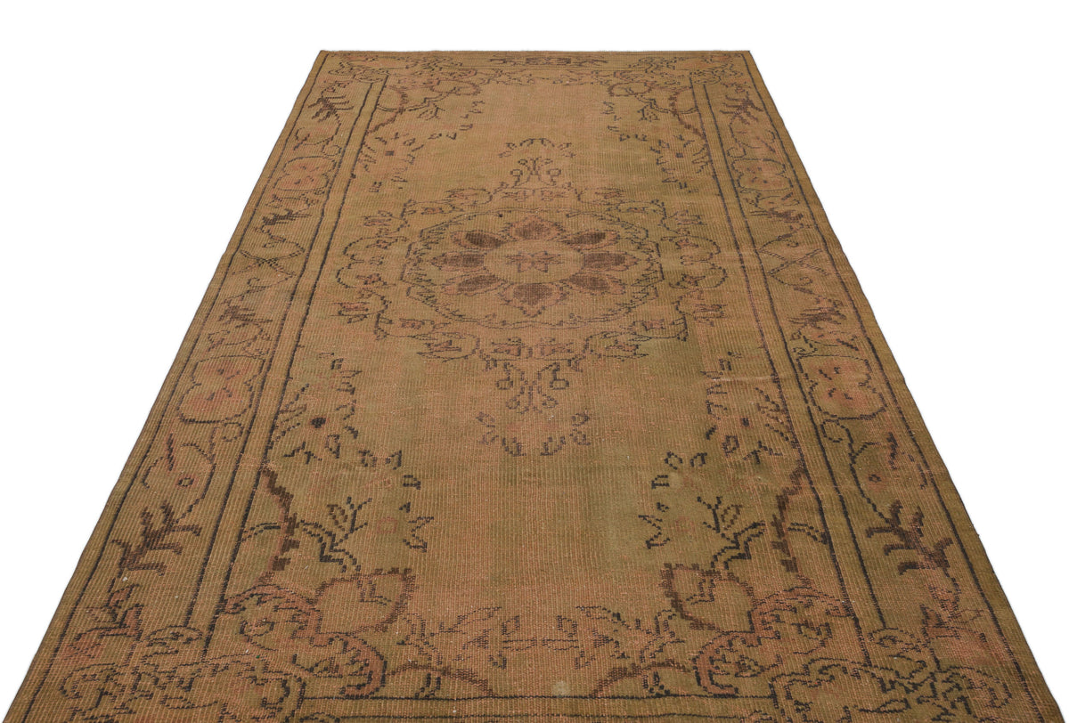 Brown Over Dyed Vintage Rug 5&#39;5&#39;&#39; x 9&#39;8&#39;&#39; ft 164 x 294 cm