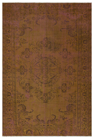 Brown Over Dyed Vintage Rug 5'3'' x 7'9'' ft 159 x 236 cm
