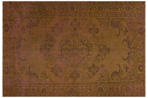 Traditional Design Brown Over Dyed Vintage Rug 5'3'' x 7'9'' ft 159 x 236 cm