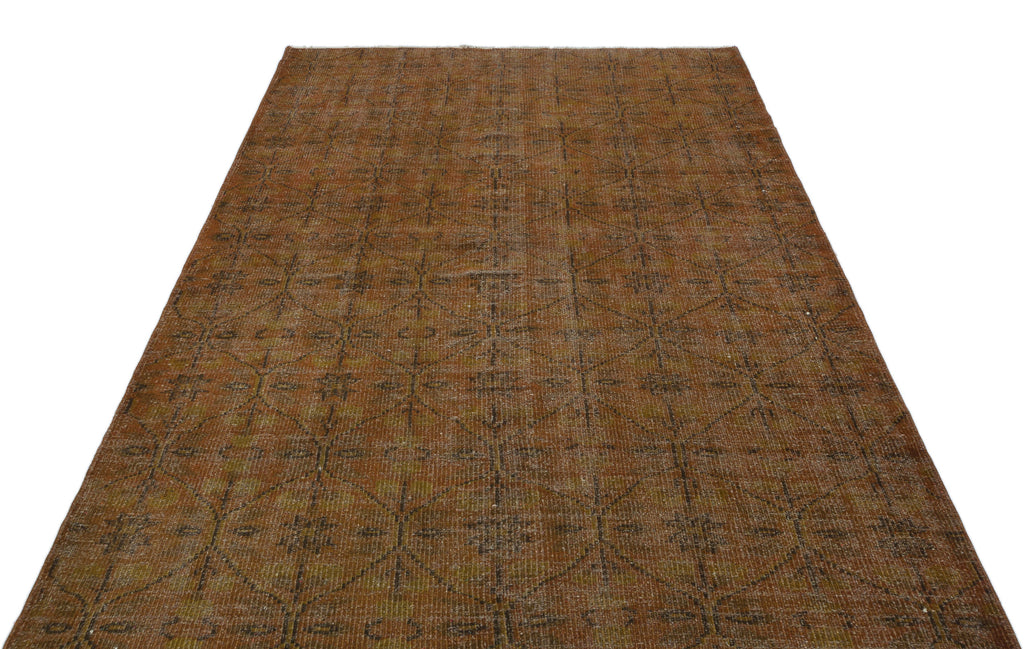 Brown Over Dyed Vintage Rug 5'3'' x 7'10'' ft 160 x 239 cm